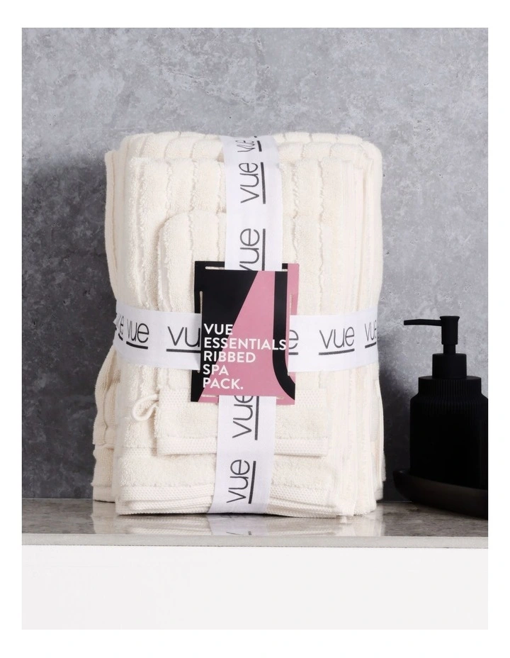 Essentials Ribbed Spa Pack in Cream