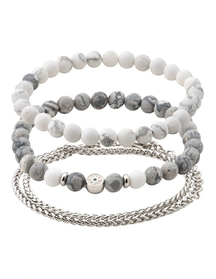 Genesis White/Grey Small/Medium Bracelet Set