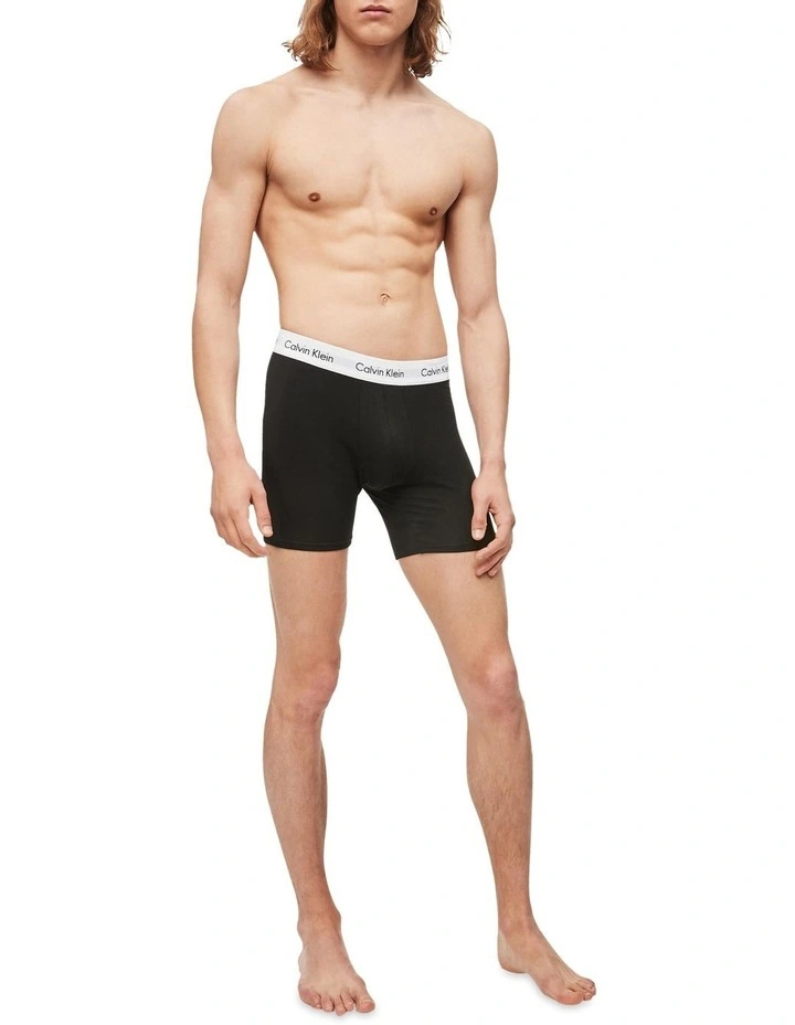 Cotton Stretch Boxer Brief 3 Pack in Black