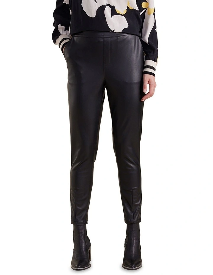Faux Leather Pant in Black