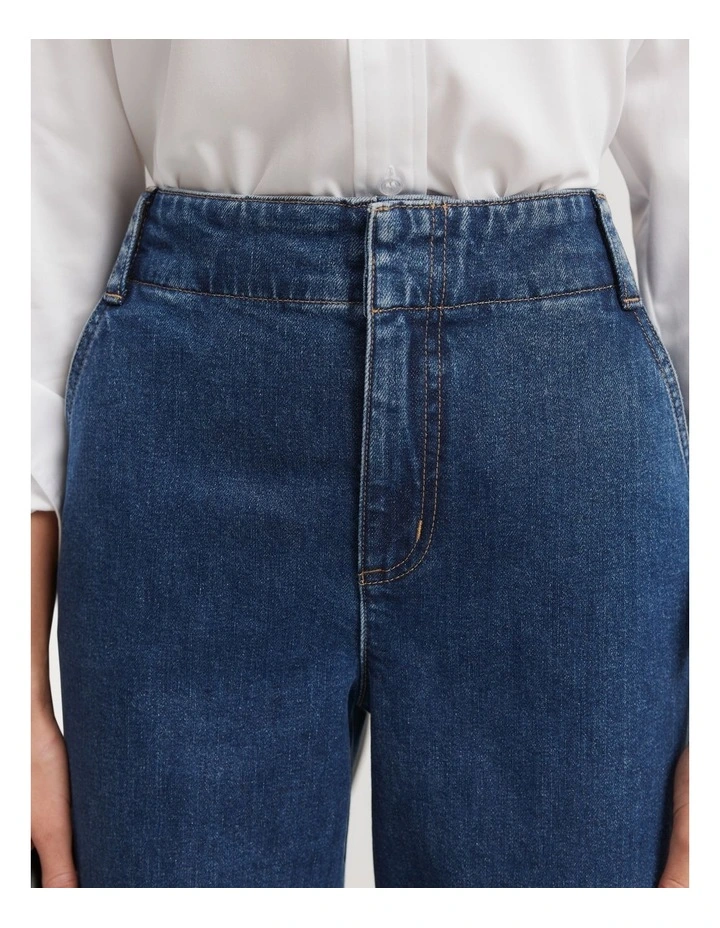 High Rise Wide Leg Jean in Dark Indigo