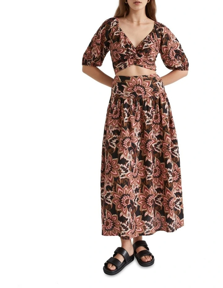 Floral Twist Front Crop Top