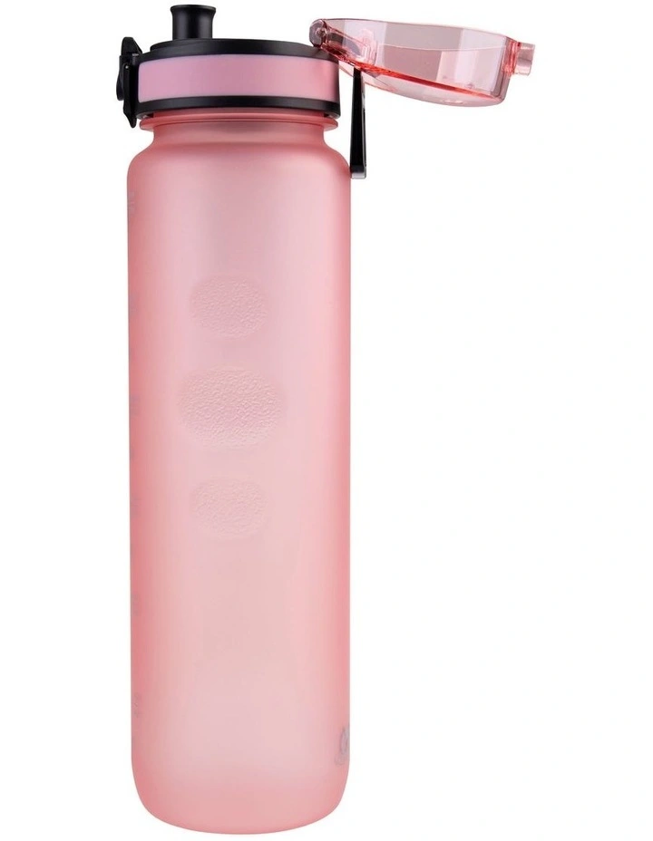 Tritan Motivational Sports Bottle 1L in Glow Pink