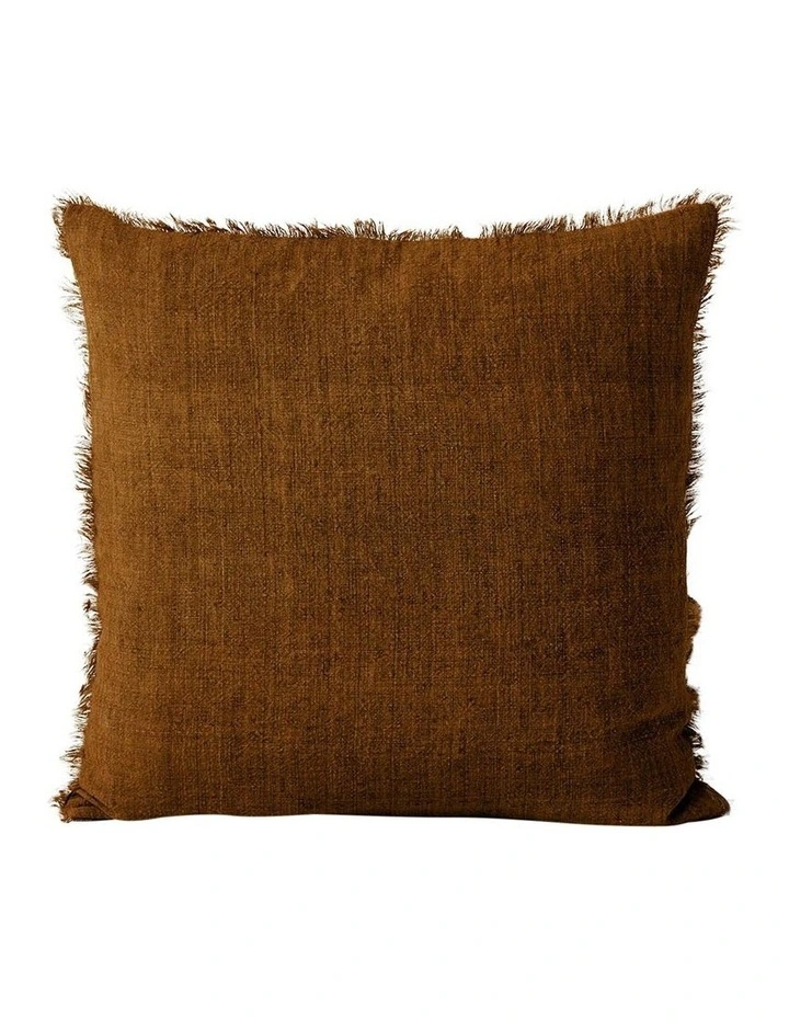 Vintage Linen Fringe Cushion Range in Tobacco