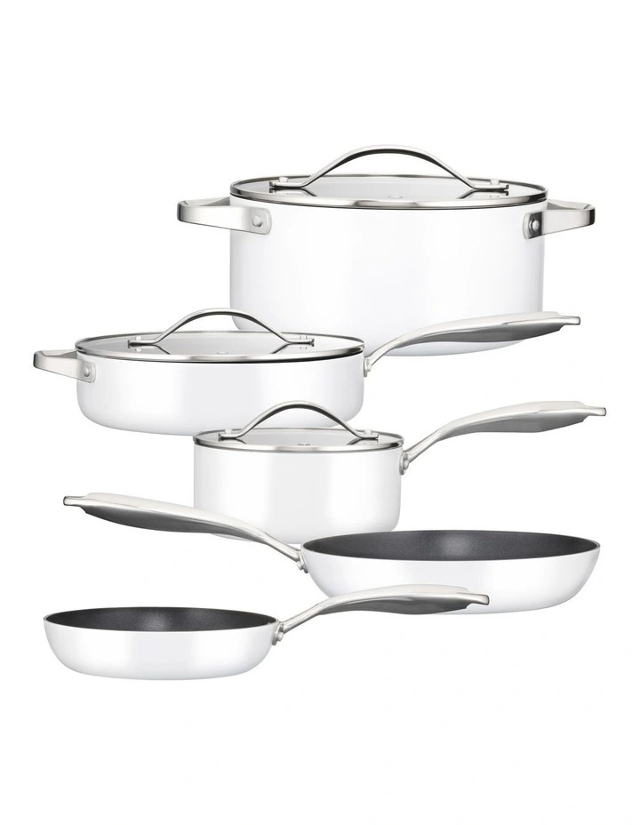 Non-Stick 5 Piece Cookset White