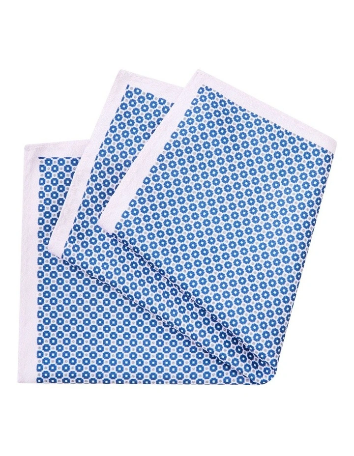 Geo Print Pocket Square in Blue