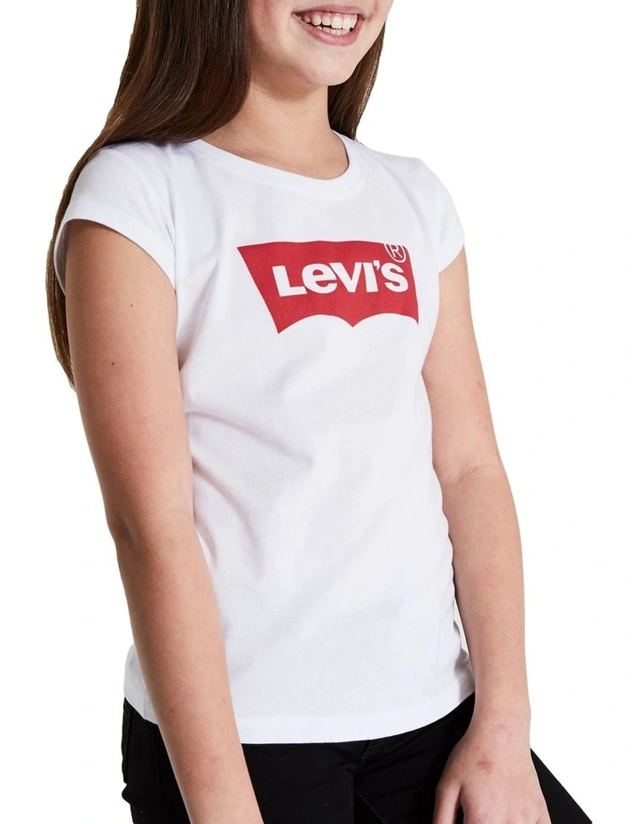 Logo Tee In White/Red