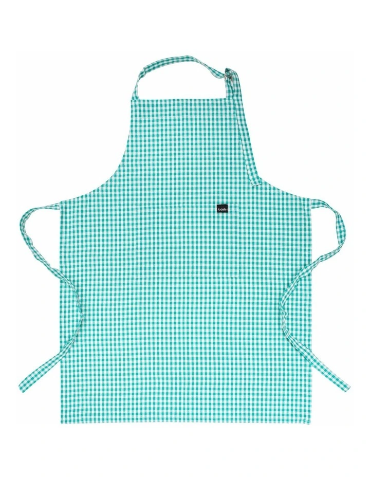 Gingham Printed Apron in Green