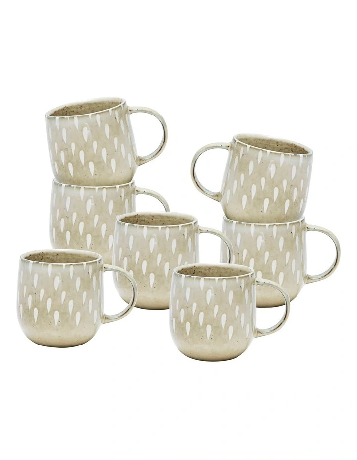 NAOKO Mug 380ml Tear Biscuit Set of 6