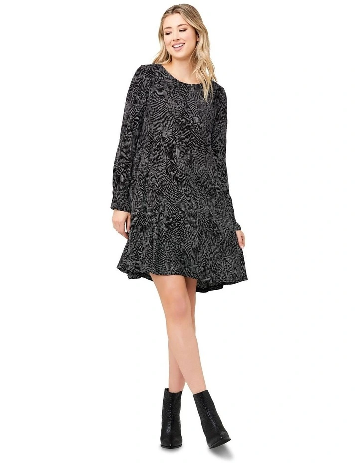 Pip Spot Woven Dress in Black/White