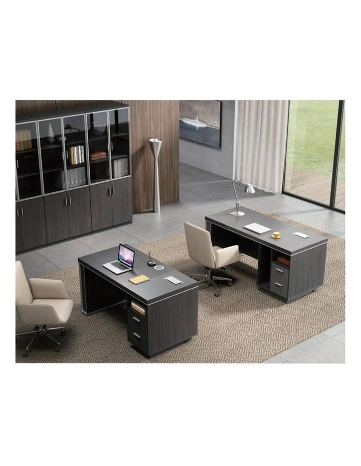 Matees 3 Doors Display Cabinet 1.2M Grey/Brown