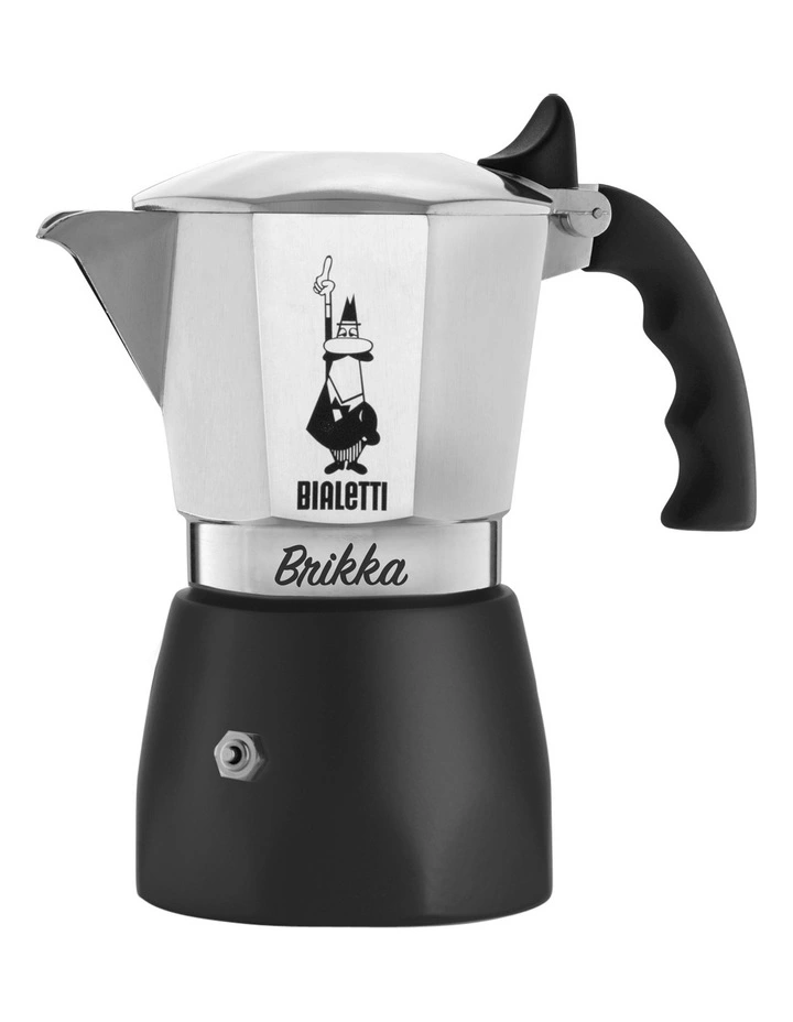 Brikka Silver/Black 4 Cup Coffee Maker