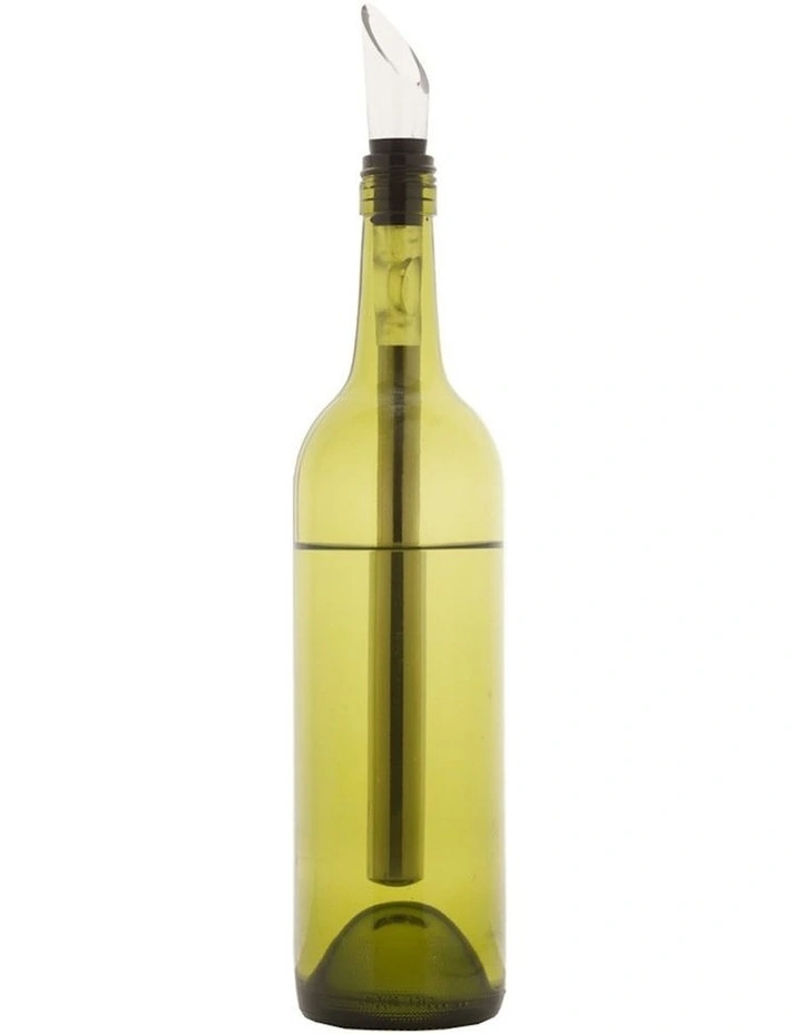 Winex Chill n Pour Wine Bottle Chiller with Dripless Pourer in Silver