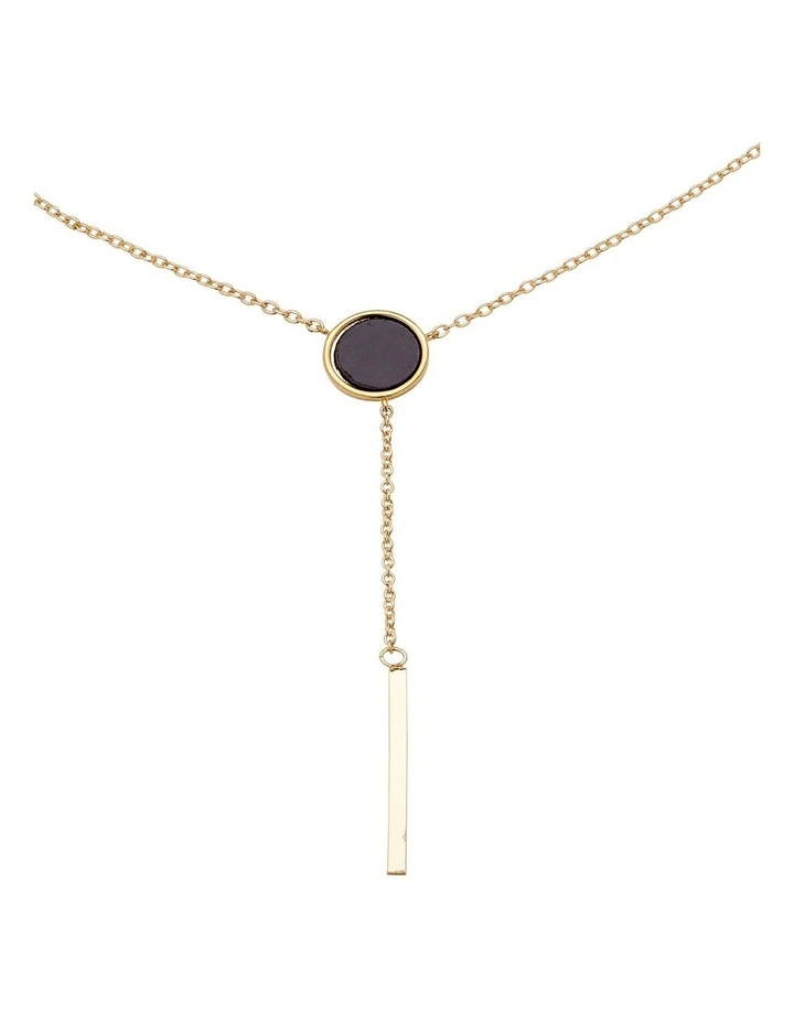 Mini Colored Disc and Bar Pendant in Black