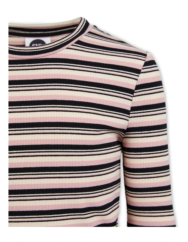 Flora Long Sleeve Rib Tee (8-16 Years) in Stripe