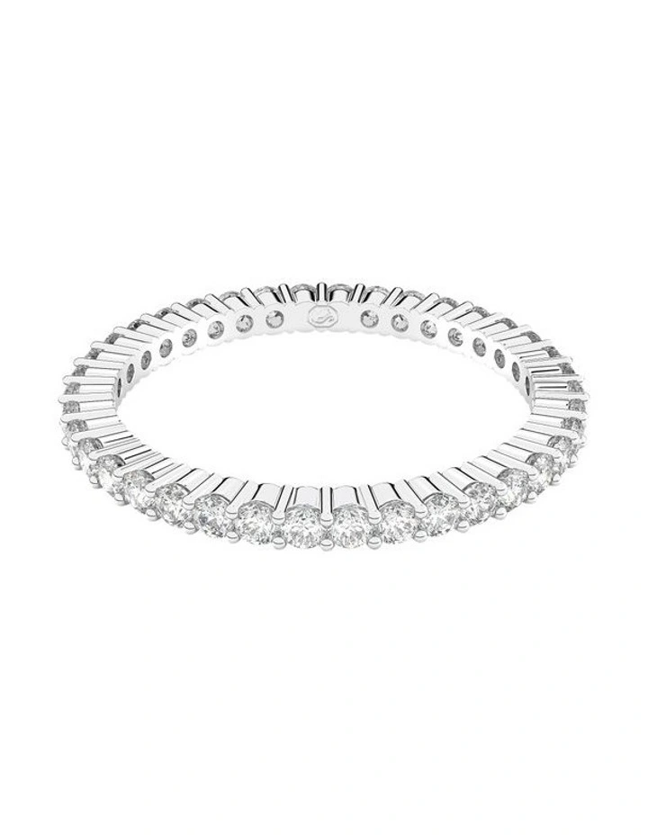 Vittore Ring Round Cut Rhodium Plated in White