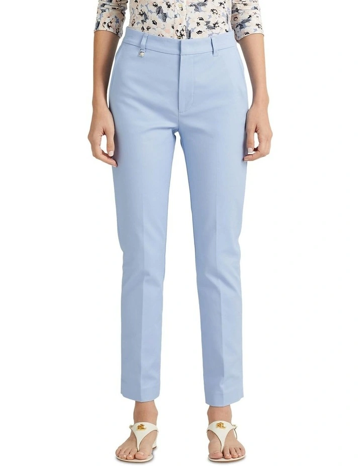 Double-Faced Stretch Cotton Pant in Blue