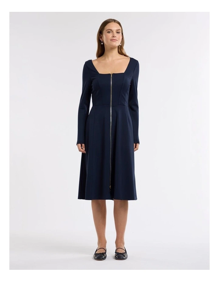 Sofie Ponte Dress in Navy