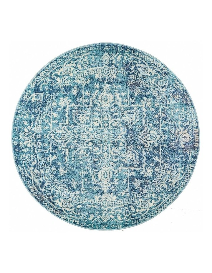 Evoke Muse Blue Transitional Round Rug