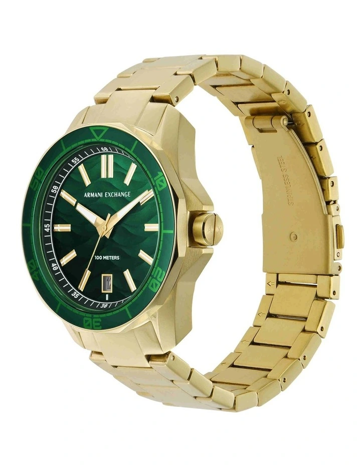 Stainless Steel AX1951 Analogue Watch in Gold