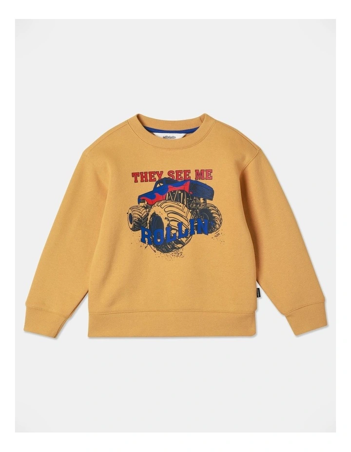 Essentials Crew Neck Sweat Top in Mustard