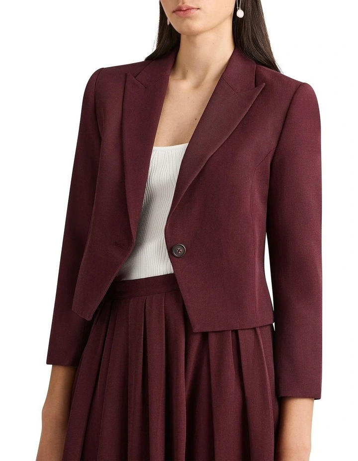 Aramie Cropped Jacket in Merlot