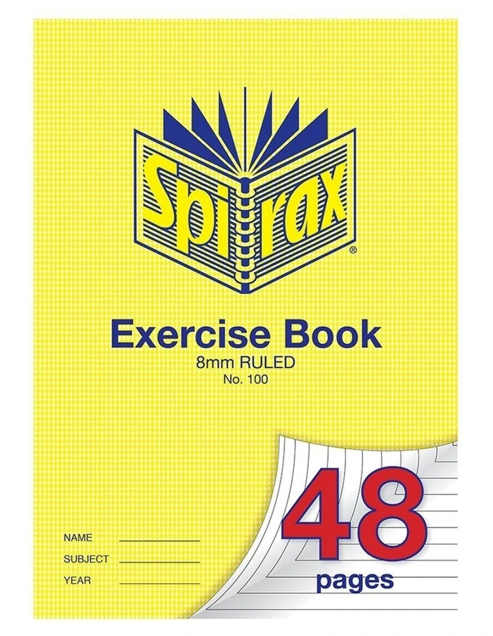 70 GSM 48 Pages A4 8mm Ruled No.100 Exercise Book School Notebook