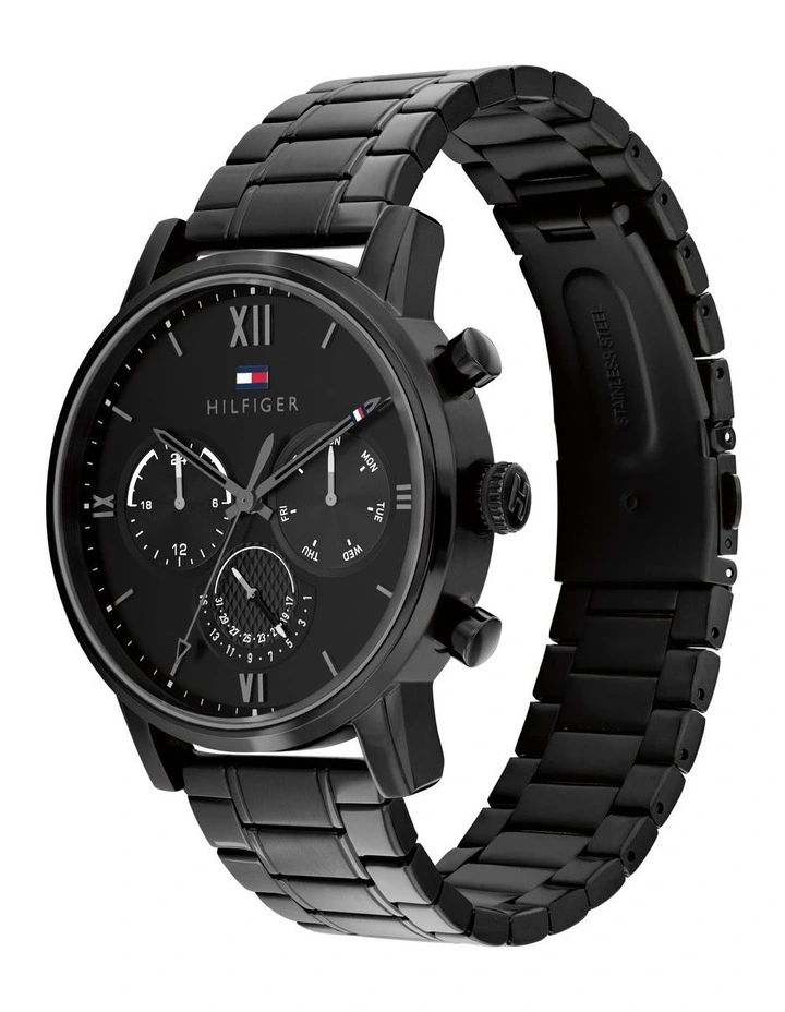 Sullivan Ip Black Steel Men's Black Chronograph Watch