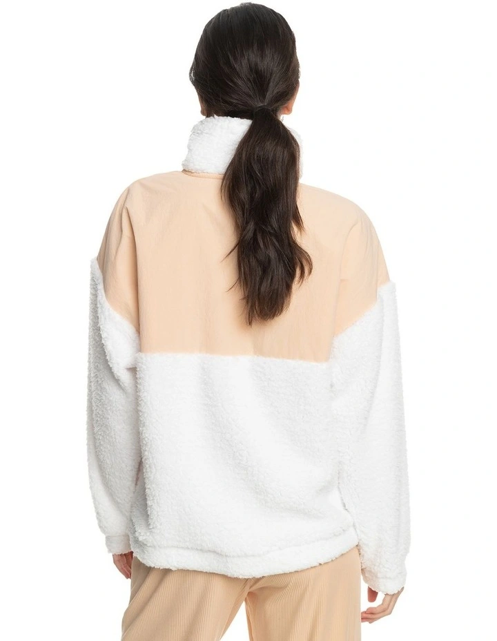 Waves Of Warmth Half-Zip Fleece in Toasted Almond