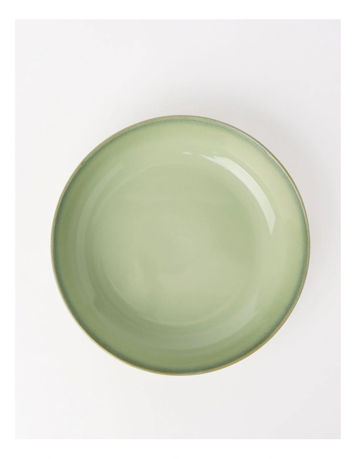 Esperance Celadon Wiped Edge Shallow Bowl Large in Green