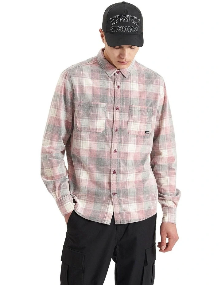 Treshold Casual Long Sleeve Shirt in Renaissance Red Check