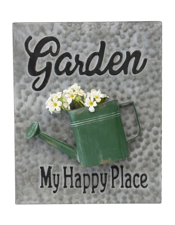 My Happy Place Garden Sign Wall Art in Multi