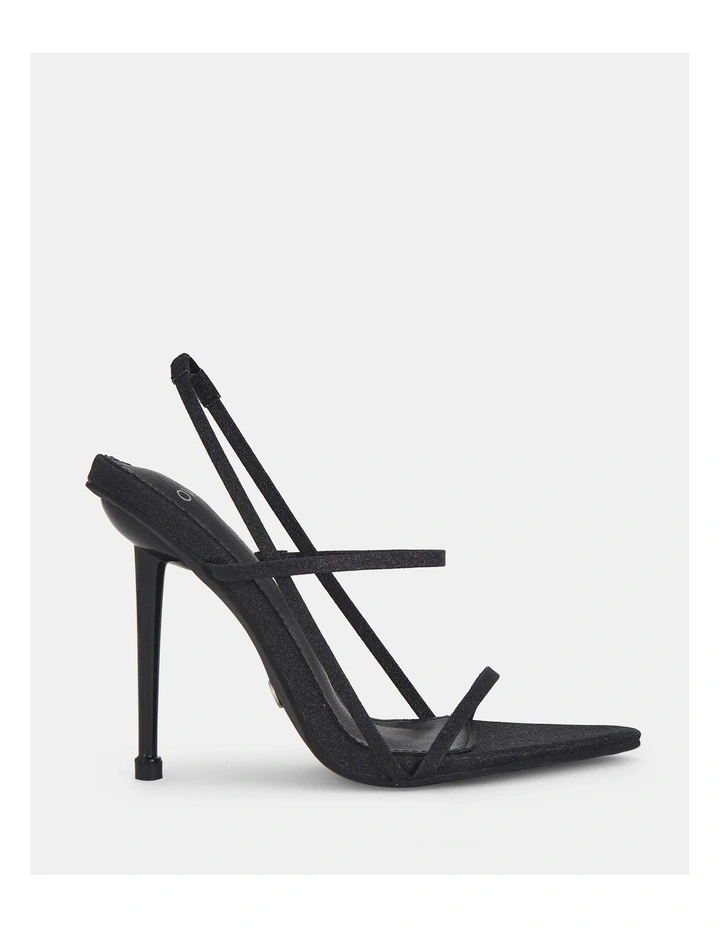 Zissy Heel in Black Glitter