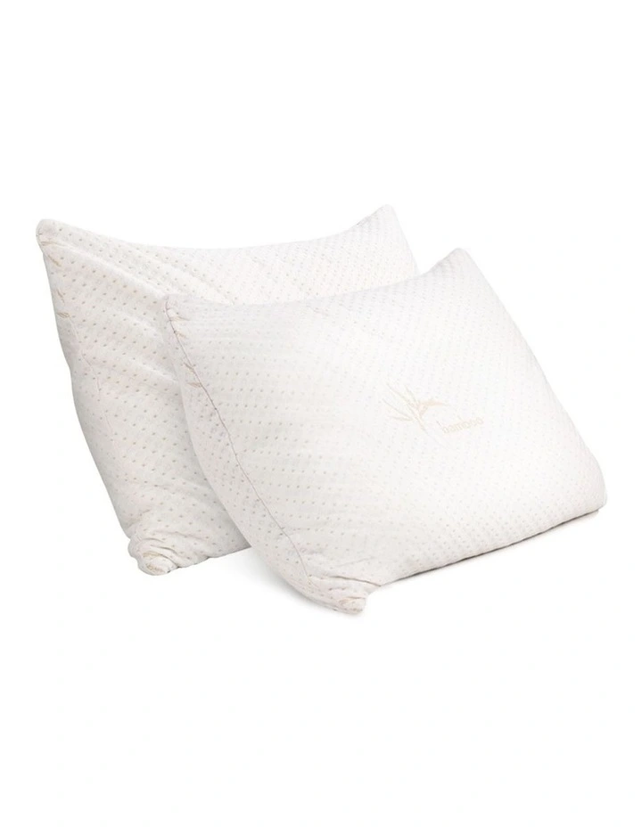 Set of 2 Single Bamboo Memory Foam Pillow