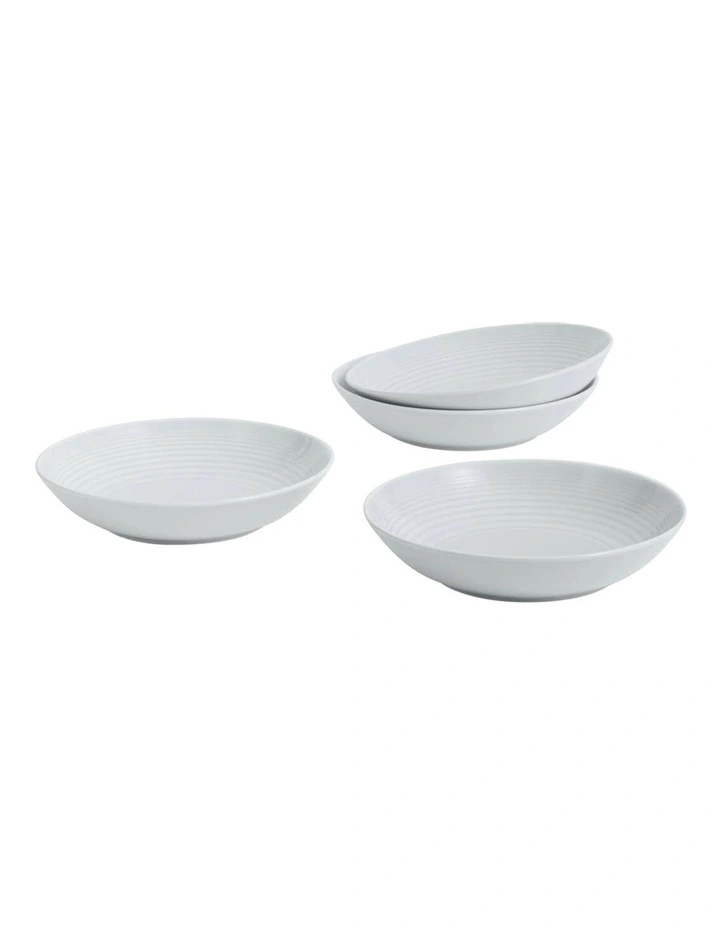 Maze Pasta Bowl 24cm Set of 4 in Light Grey