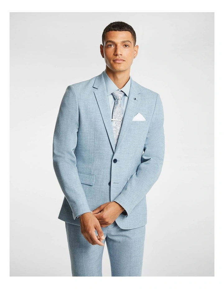 Bowen Slim Suit Jacket in Pale Blue