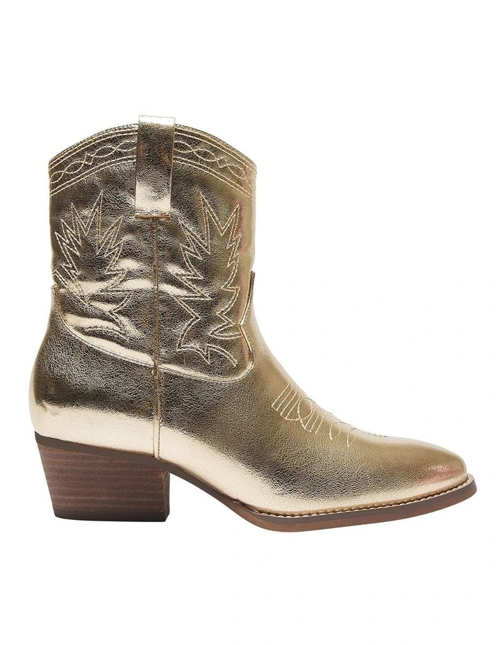 Texas Western Boots in Soft Gold Metallic