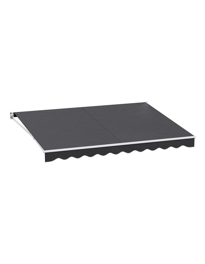 Retractable Folding Arm Awning Manual Sunshade 4Mx3M in Grey
