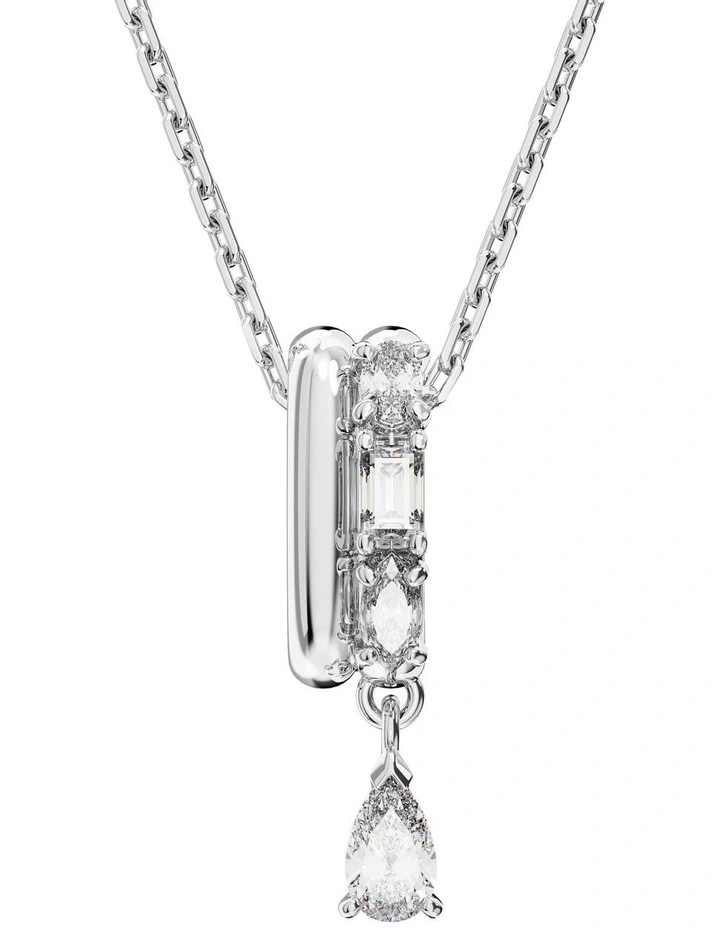 Dextera Pendant Mixed Cuts Rhodium Plated in White