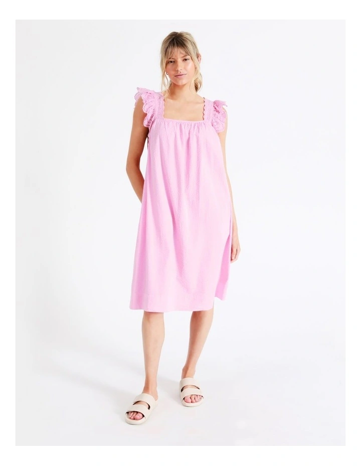 Ulemi Sleeveless Cotton Dress in Prism Pink