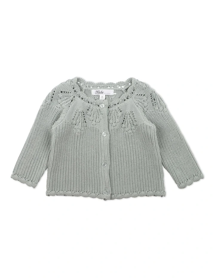 Knitted Cardigan in Pistachio Green