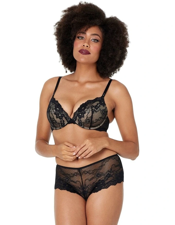 My Fit Lace Brazilian Brief in Black