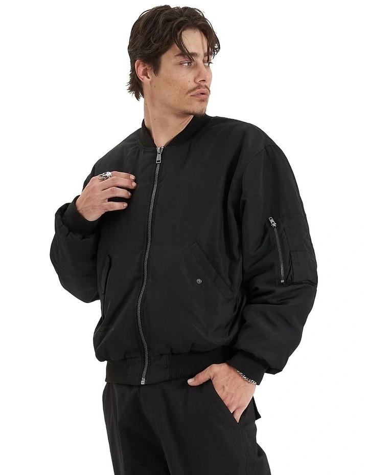Gridlock Bomber Jacket in Jet Black