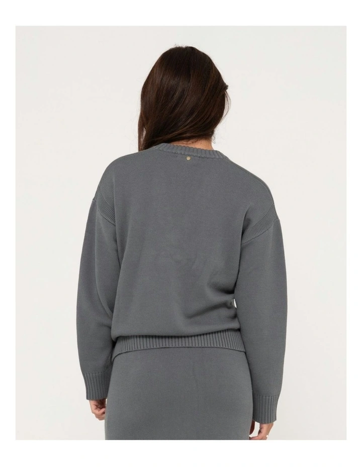 Margot Relaxed Fit Vee Neck Sweater in Grey