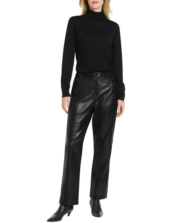Zuri Leather Pant in Black