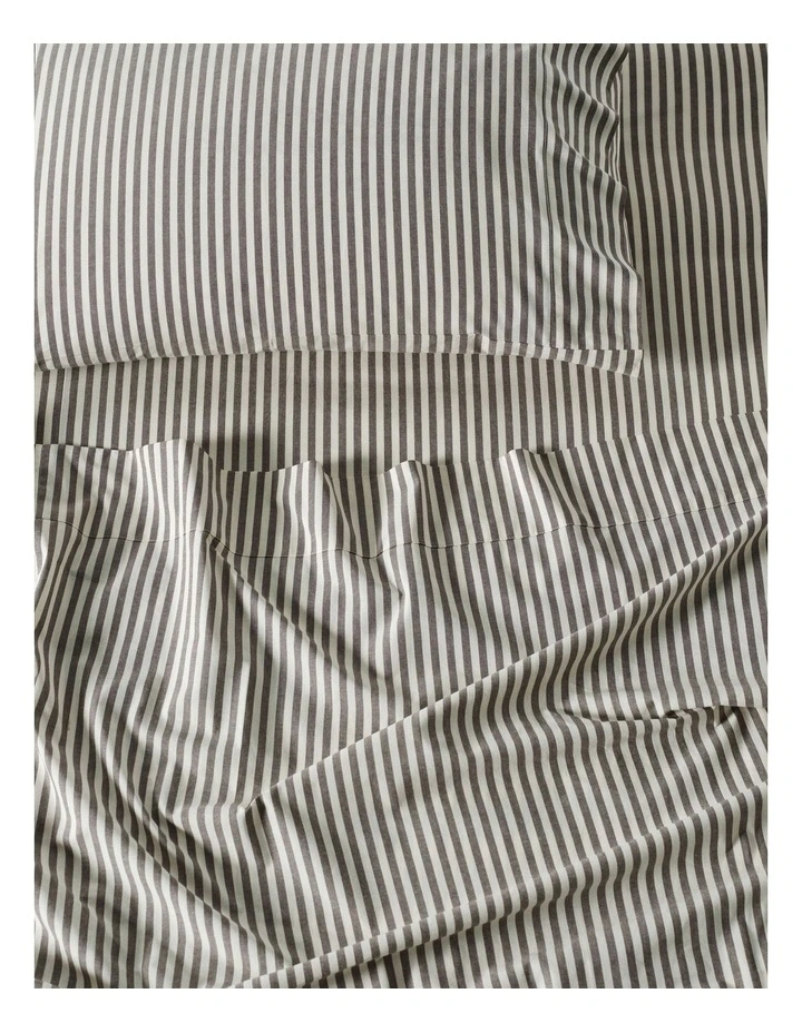 Classic Stripe Sheet Set in Charcoal