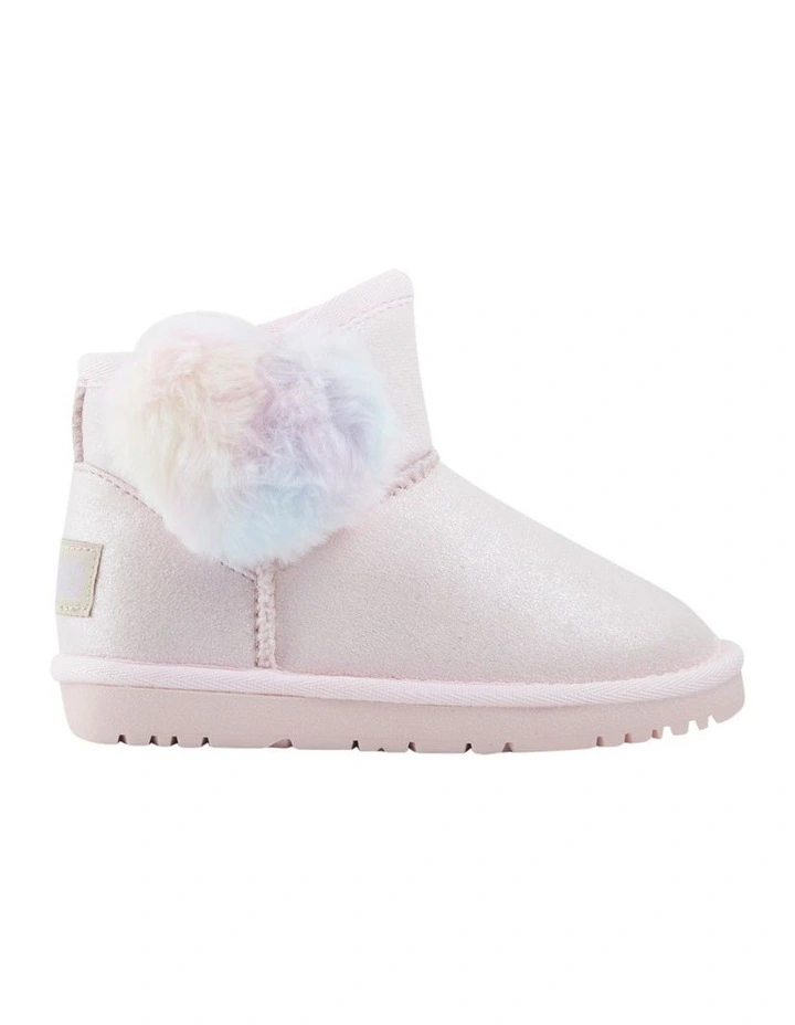 Frosty Heart Slippers in Pink