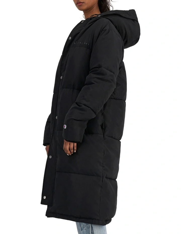 Rochester Long Line Puffer Jacket in Black