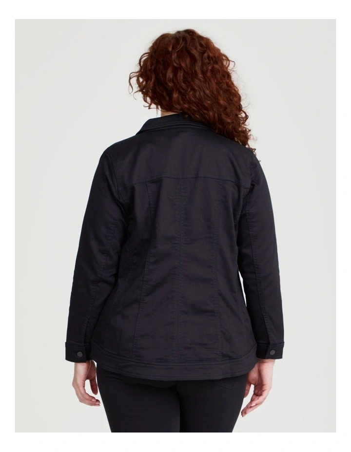 Coloured Best Fit Denim Jacket in Black