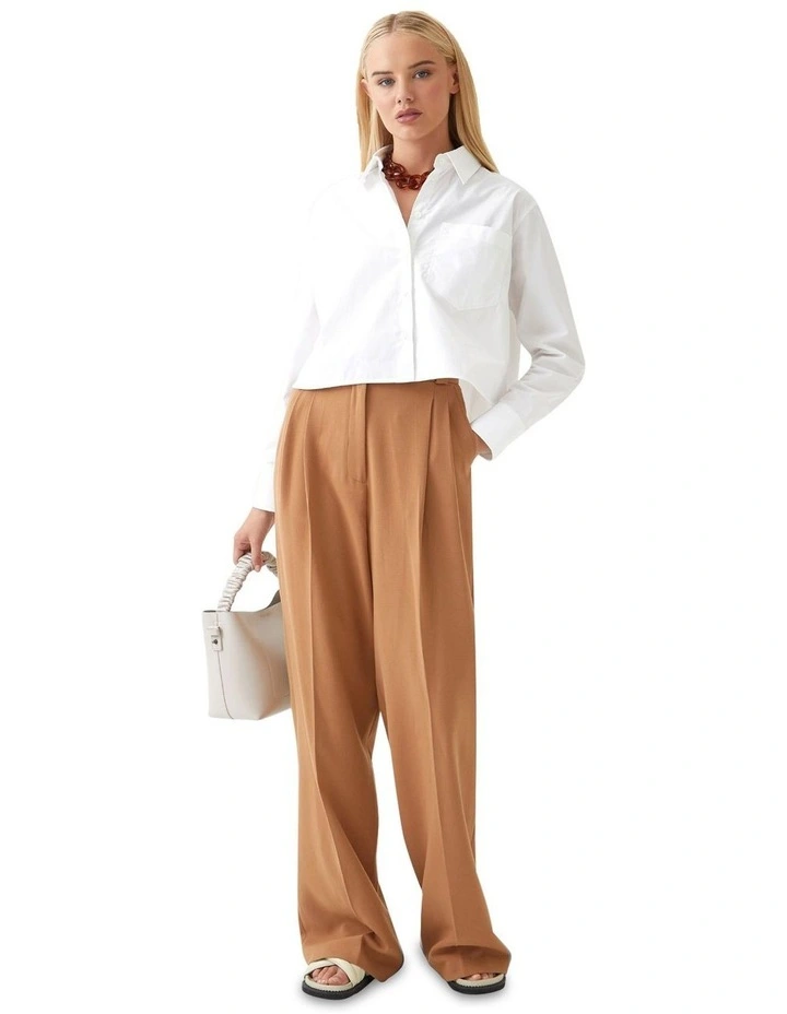 Carrie Cotton Crop Shirt in White
